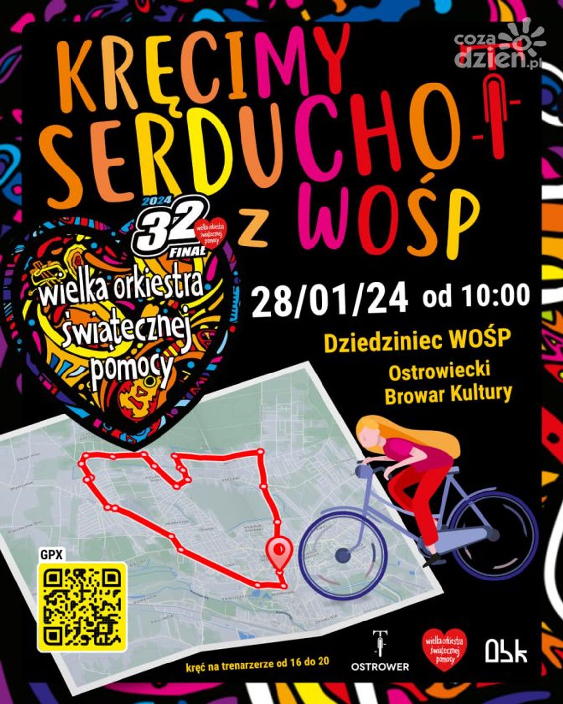 Rowerzyści z Ostrowca "wykręcą" na ulicach miasta symbol serca Rowerzyści z Ostrowca "wykręcą" na ulicach miasta symbol serca