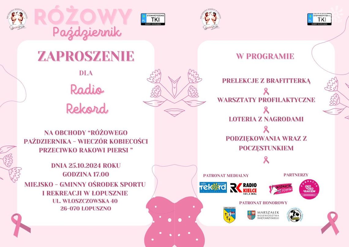 Różowy Październik - Wieczór Kobiecości Przeciwko Rakowi Piersi Różowy Październik - Wieczór Kobiecości Przeciwko Rakowi Piersi