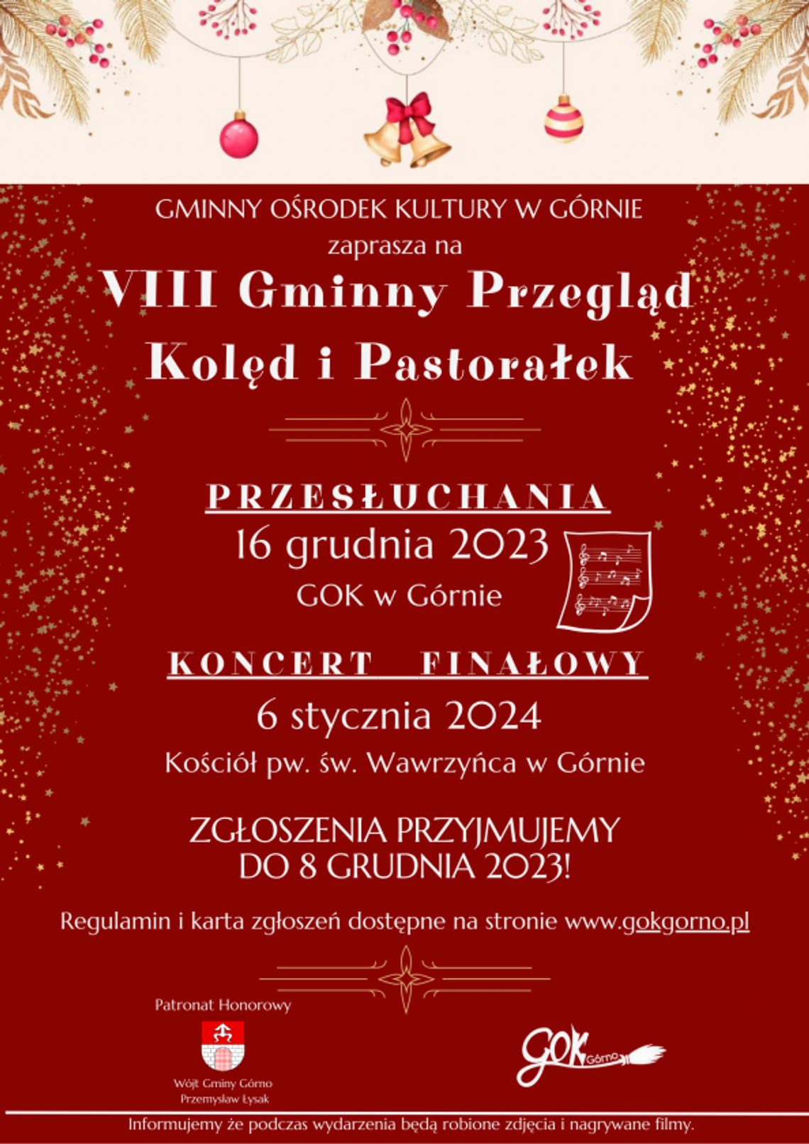 Rusza 8. edycja Gminnego Przeglądu Kolęd i Pastorałek w Górnie Rusza 8. edycja Gminnego Przeglądu Kolęd i Pastorałek w Górnie