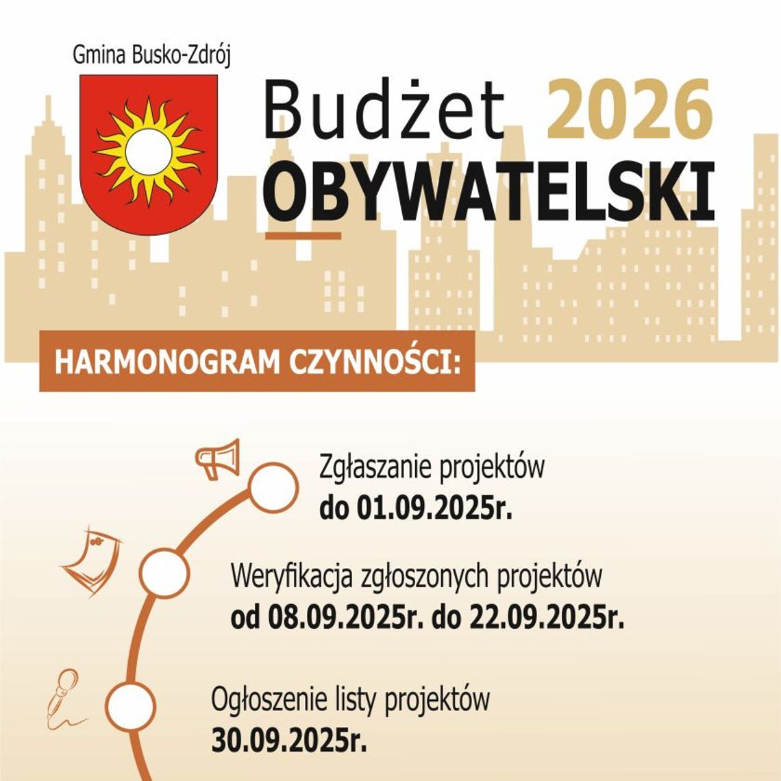 Rusza nabór projektów do Budżetu Obywatelskiego 2026 w Busku-Zdroju Rusza nabór projektów do Budżetu Obywatelskiego 2026 w Busku-Zdroju