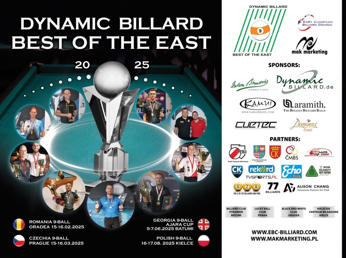 Rusza pierwszy turniej w ramach cyklu Dynamic Billard Best of the East Rusza pierwszy turniej w ramach cyklu Dynamic Billard Best of the East