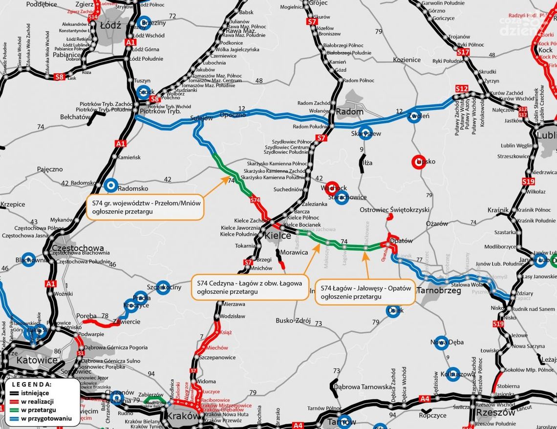 Ruszą przetargi na koleje odcinki S74 Ruszą przetargi na koleje odcinki S74