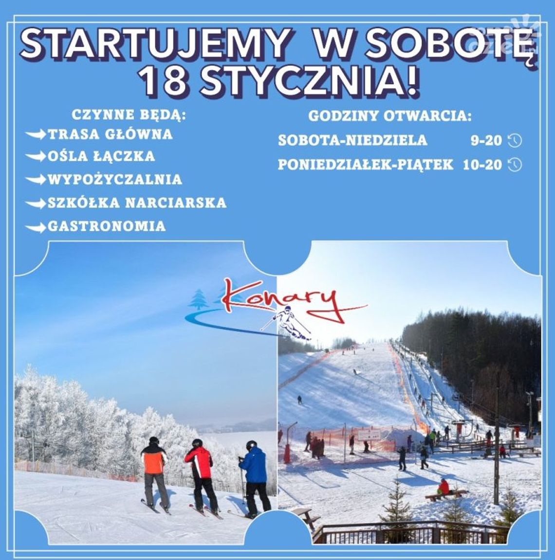 Rusza stok narciarski w Konarach Rusza stok narciarski w Konarach