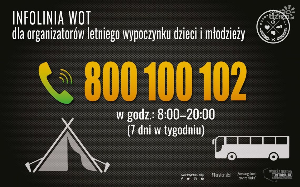 Ruszyła infolinia wsparcia WOT dla organizatorów wypoczynku
Ruszyła infolinia wsparcia WOT dla organizatorów wypoczynku