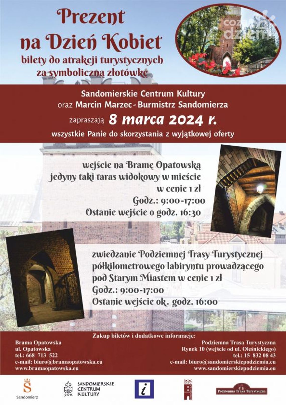 Sandomierskie zabytki dostępne dla Pań za symboliczną opłatą Sandomierskie zabytki dostępne dla Pań za symboliczną opłatą