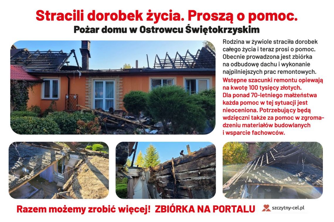 Seniorom z Ostrowca spłonął dom. Pomóc może każdy Seniorom z Ostrowca spłonął dom. Pomóc może każdy