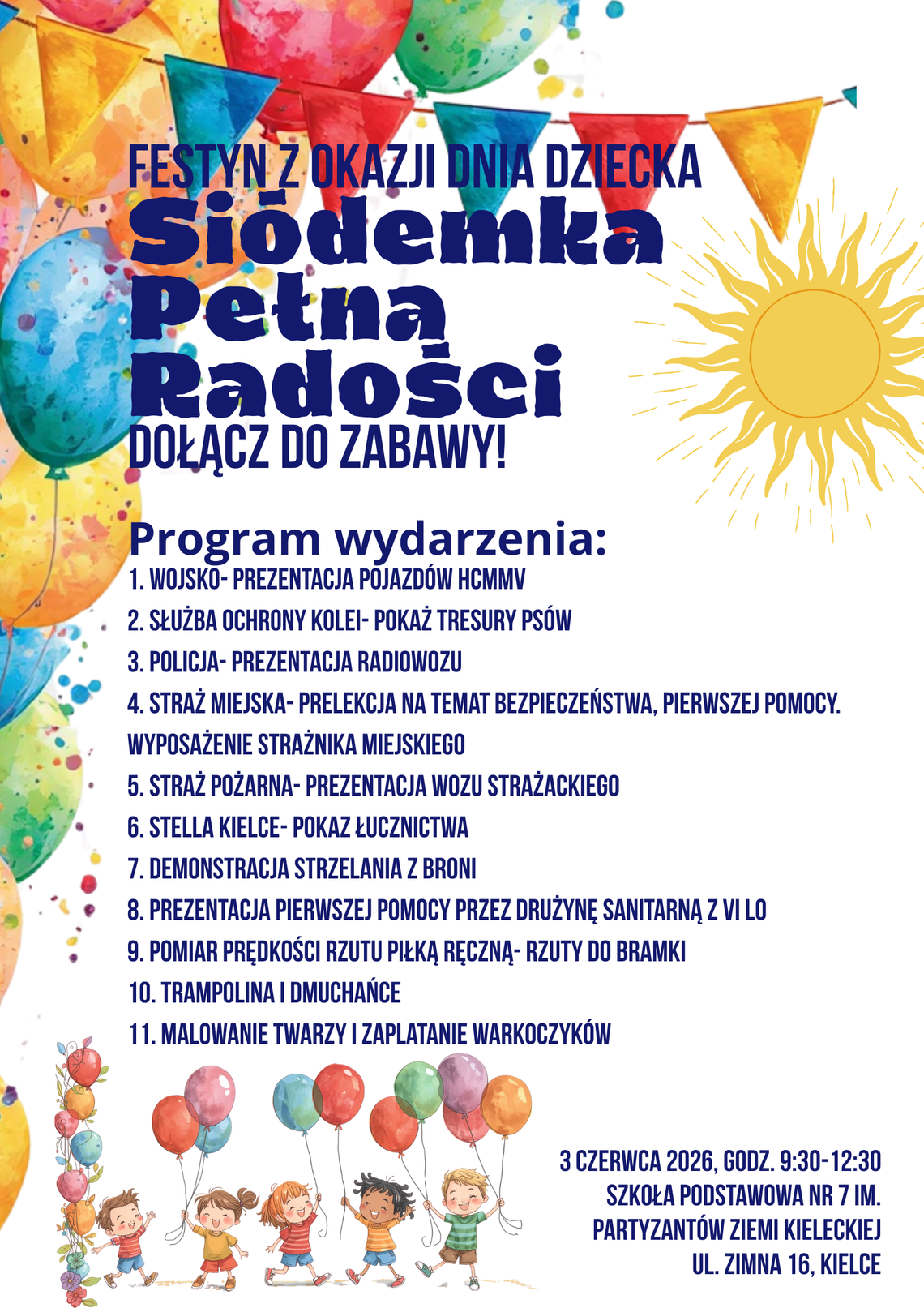 Siódemka pełna radości – festyn z okazji Dnia Dziecka w Kielcach