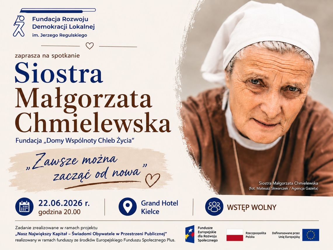 Siostra Małgorzata Chmielewska przyjedzie do Kielc. „Nie bądźmy obojętni” Siostra Małgorzata Chmielewska przyjedzie do Kielc. „Nie bądźmy obojętni”