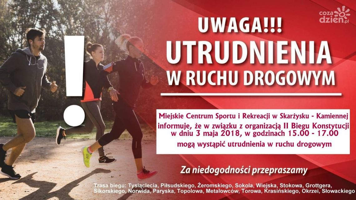 Skarżysko-Kamienna. Utrudnienia podczas Biegu Konstytucji