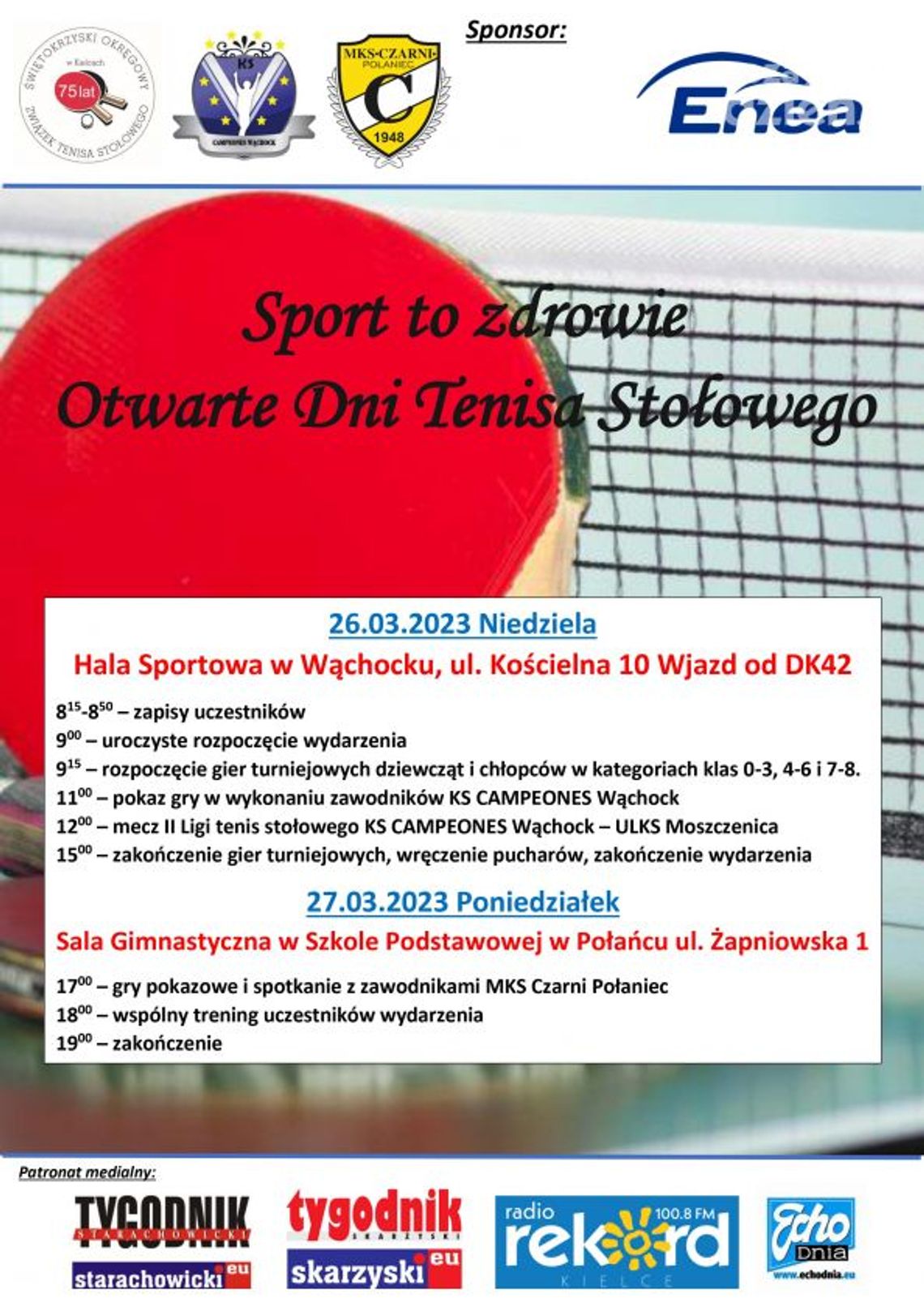 "Sport to zdrowie - Otwarte Dni Tenisa Stołowego" "Sport to zdrowie - Otwarte Dni Tenisa Stołowego"