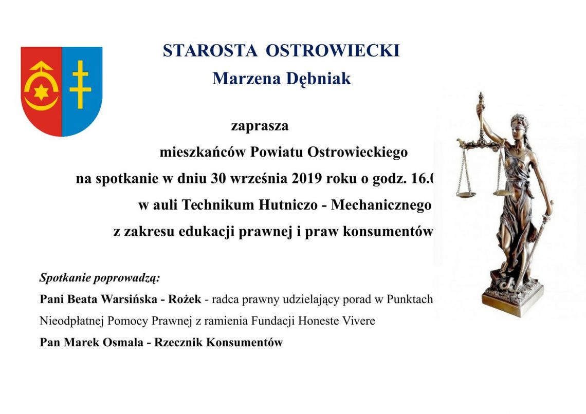 Spotkanie z zakresu edukacji prawnej i praw konsumentów Spotkanie z zakresu edukacji prawnej i praw konsumentów