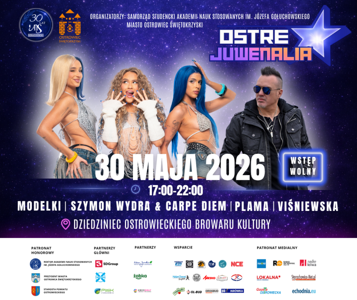 Studenckie święto wraca do Ostrowca Świętokrzyskiego plakat Juwenalia 2026