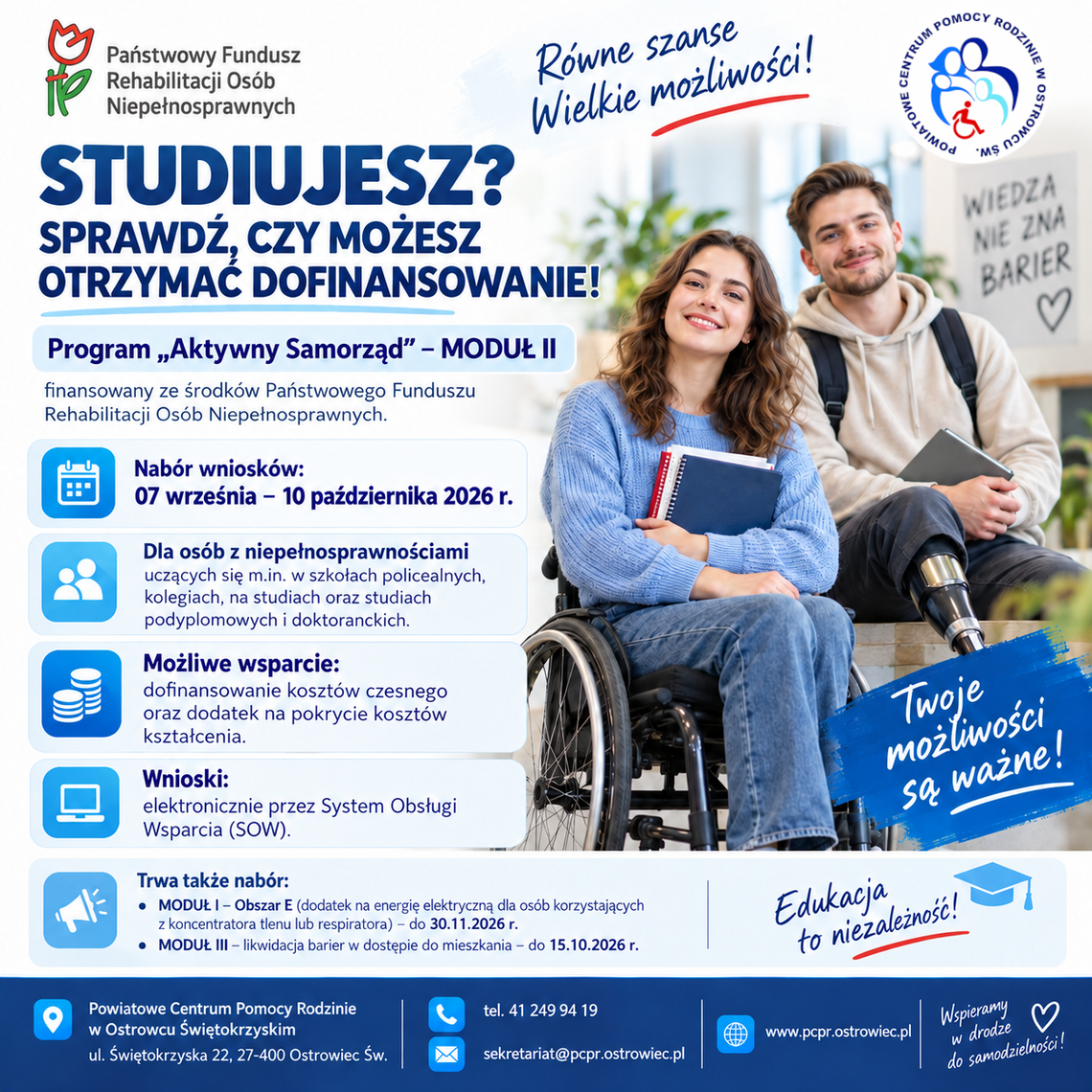 Studiujesz i masz niepełnosprawność? Możesz otrzymać dofinansowanie do nauki Studiujesz i masz niepełnosprawność? Możesz otrzymać dofinansowanie do nauki
