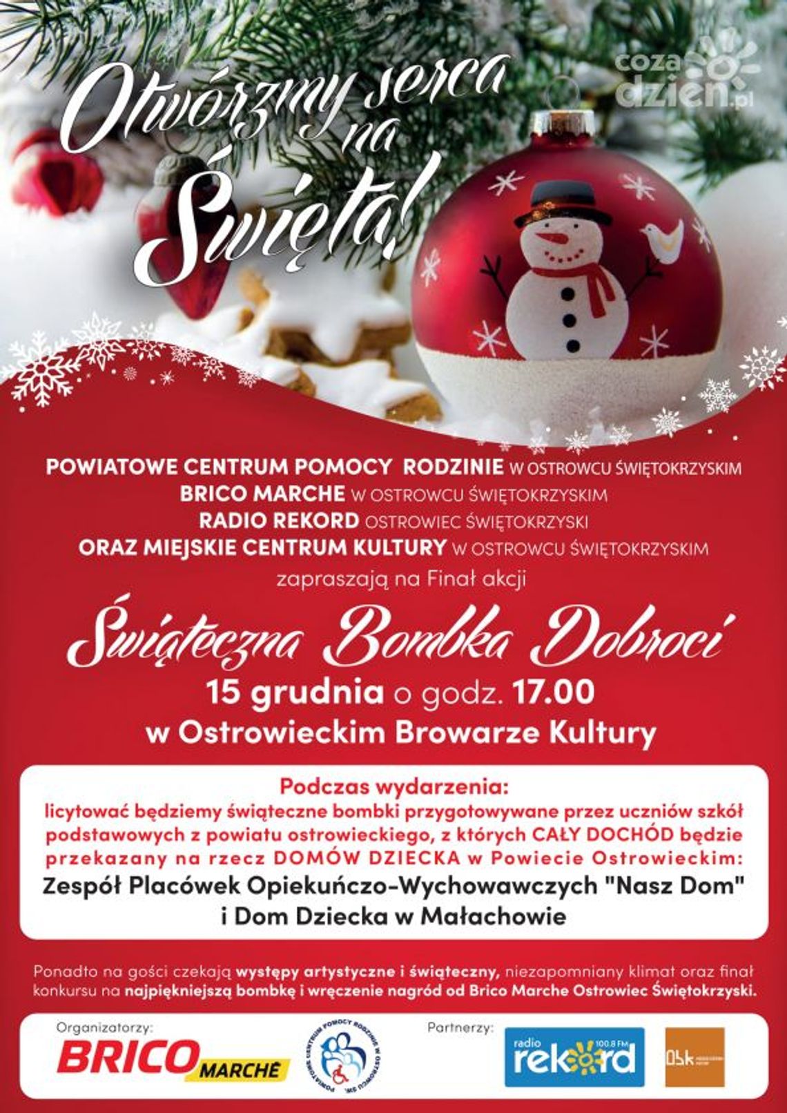 Świąteczna Bombka Dobroci - na pomoc Domom Dziecka Powiatu Ostrowieckiego Świąteczna Bombka Dobroci - na pomoc Domom Dziecka Powiatu Ostrowieckiego