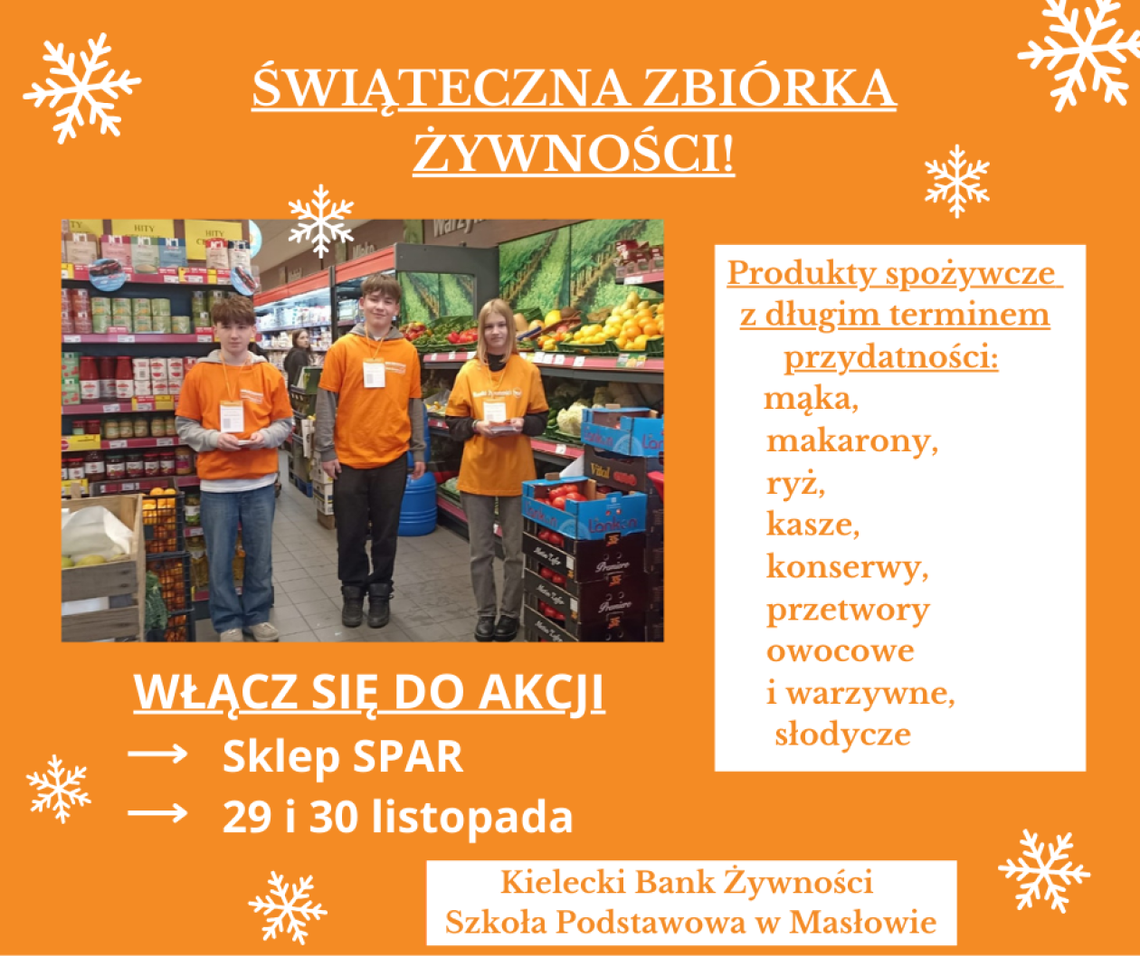 Świąteczna zbiórka żywności w gminie Masłów Świąteczna zbiórka żywności w gminie Masłów