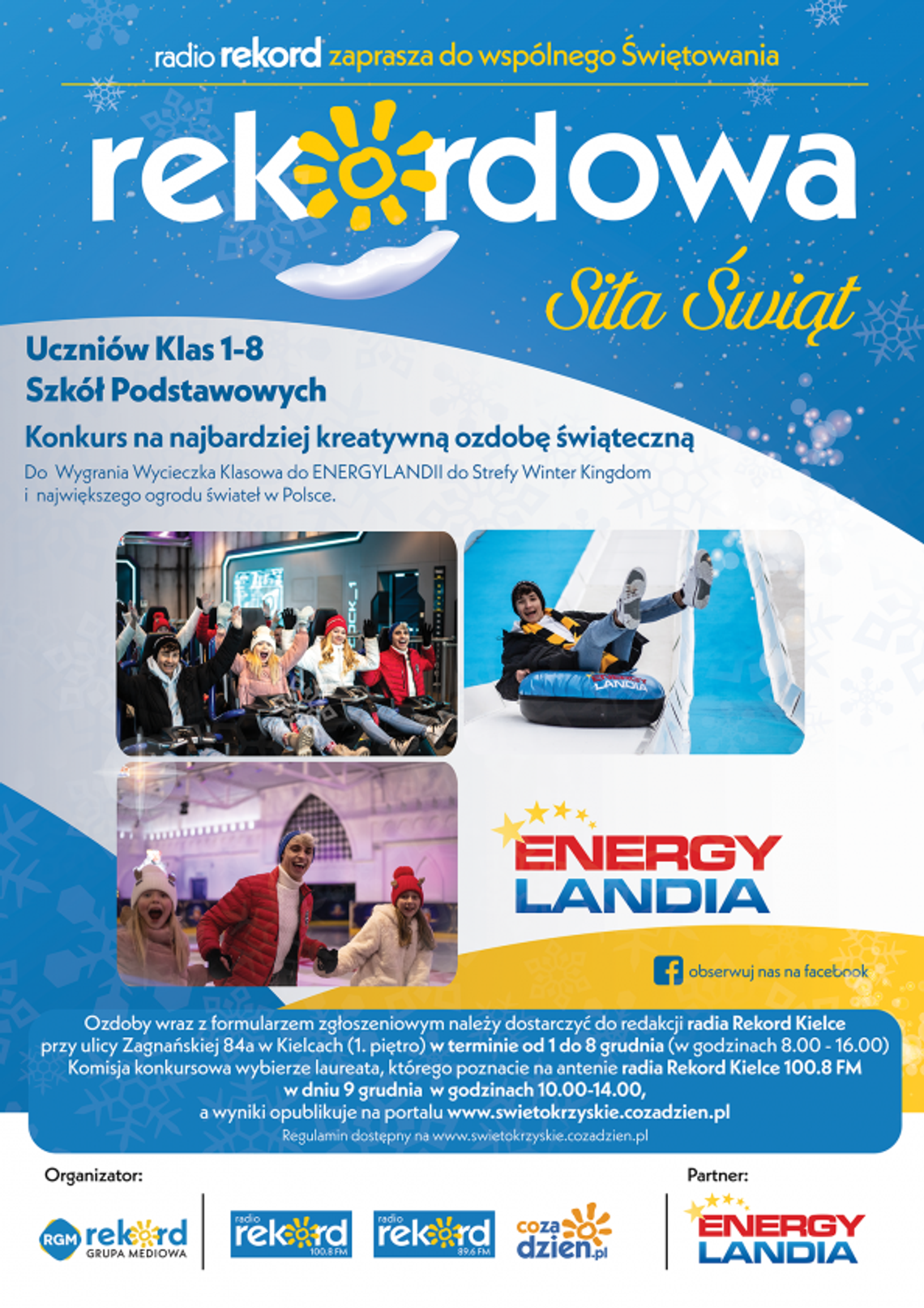 Świąteczny konkurs Radia Rekord. Do wygrania wycieczka do Energylandii dla całej klasy!