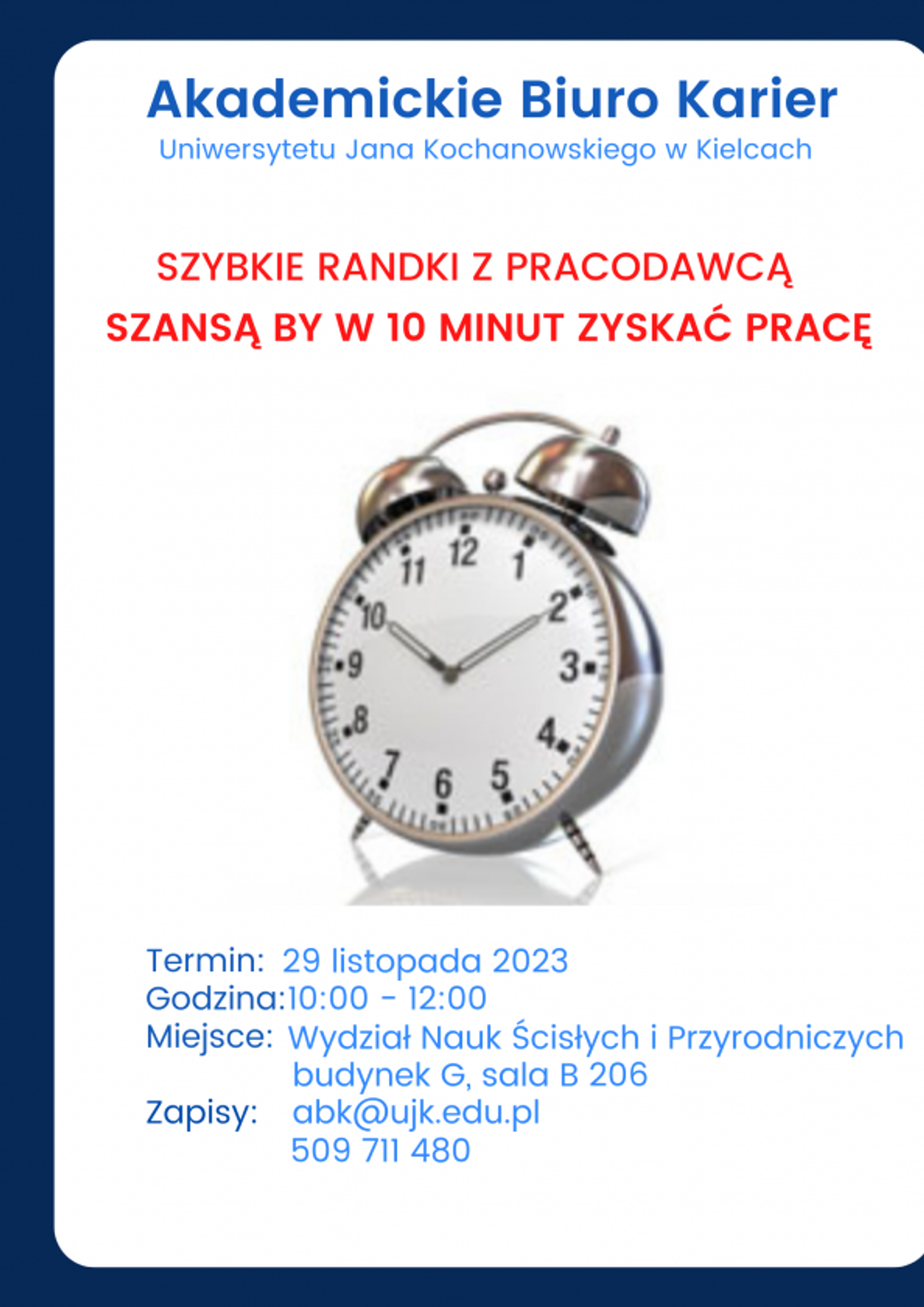 Szybkie Randki z Pracodawcą na UJK Szybkie Randki z Pracodawcą na UJK