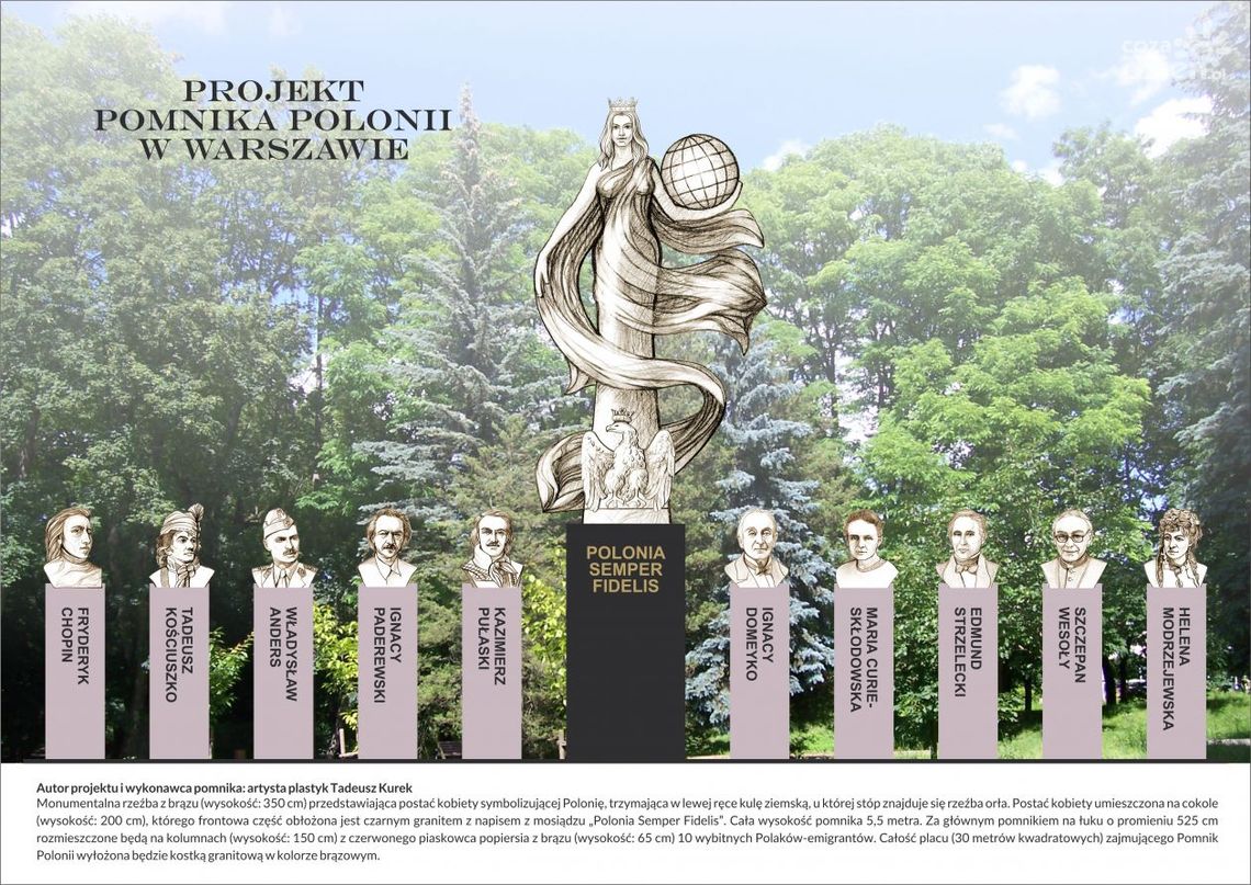 Tadeusz Kurek laureatem konkursu na koncepcję pomnika Polonii w Warszawie