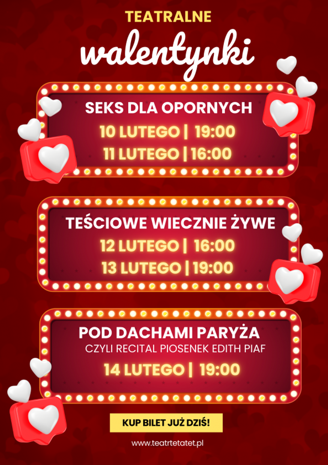 Teatr TeTaTeT zaprasza na walentynkowe spektakle!