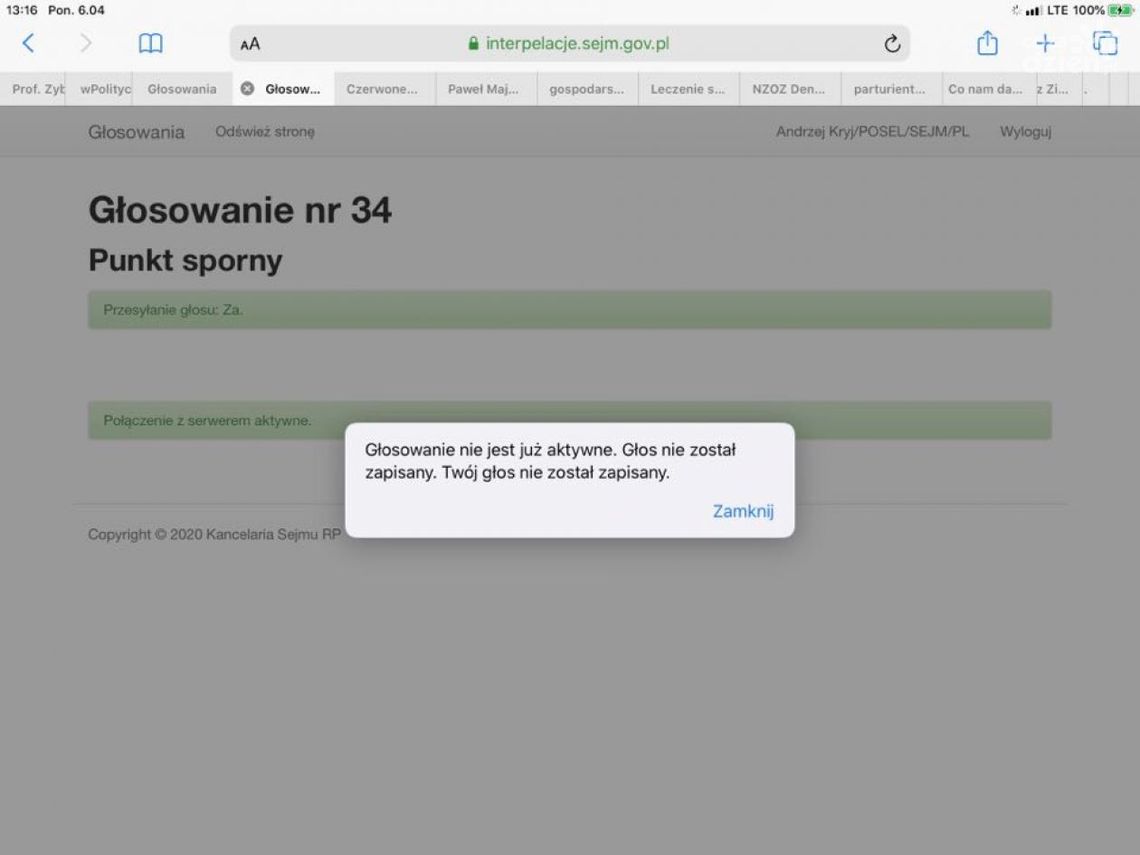 Techniczna "wpadka" posła Andrzeja Kryja