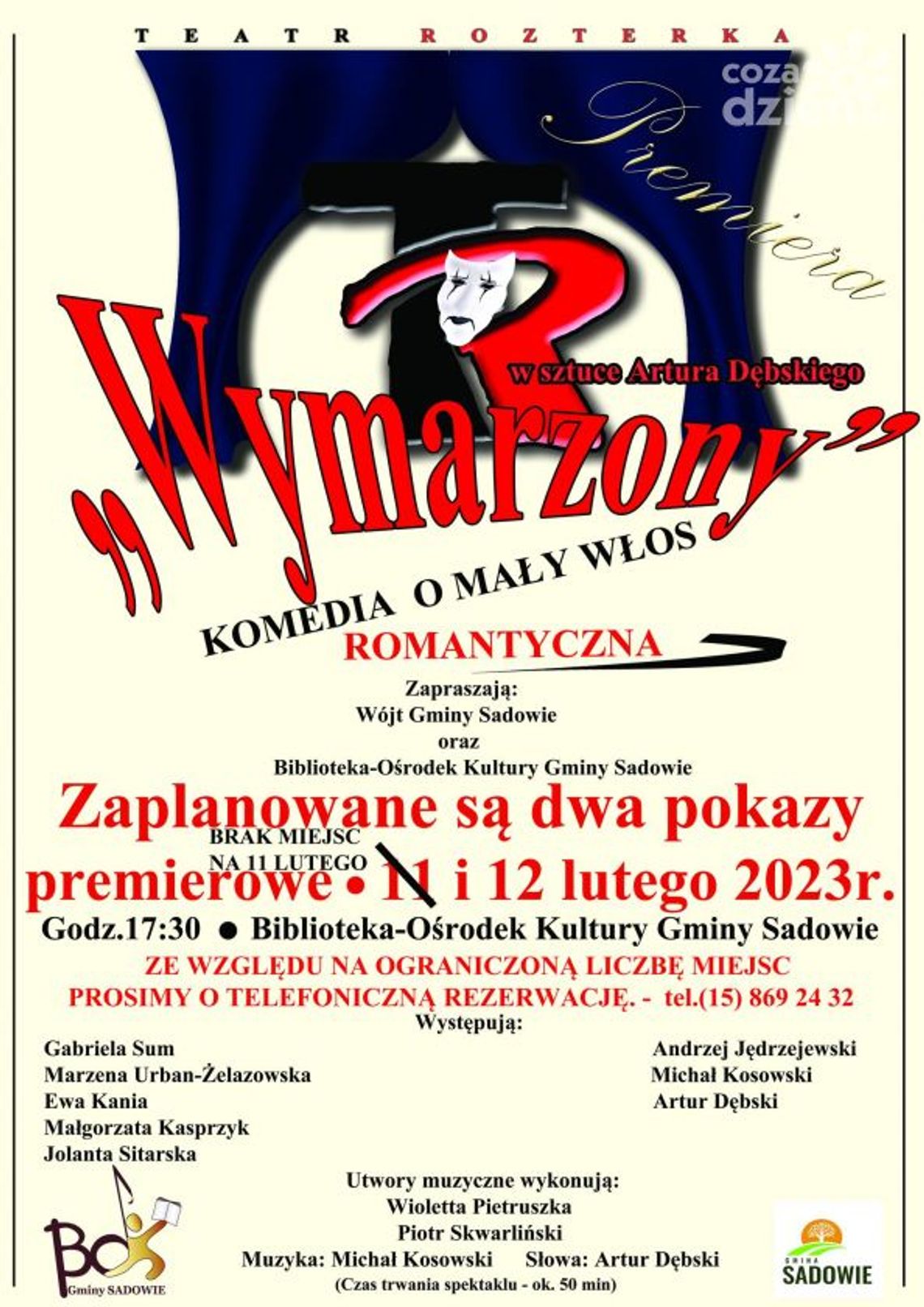 To już w ten weekend! Podwójna premiera teatru w Sadowiu To już w ten weekend! Podwójna premiera teatru w Sadowiu