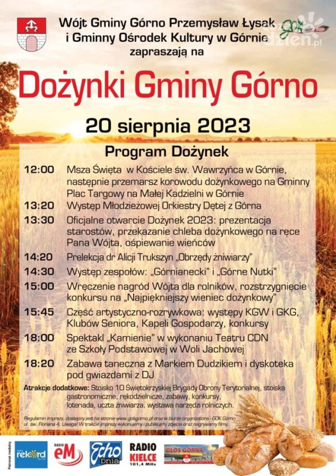 Tradycyjne Dożynki na Małej Kadzielni w Górnie Tradycyjne Dożynki na Małej Kadzielni w Górnie