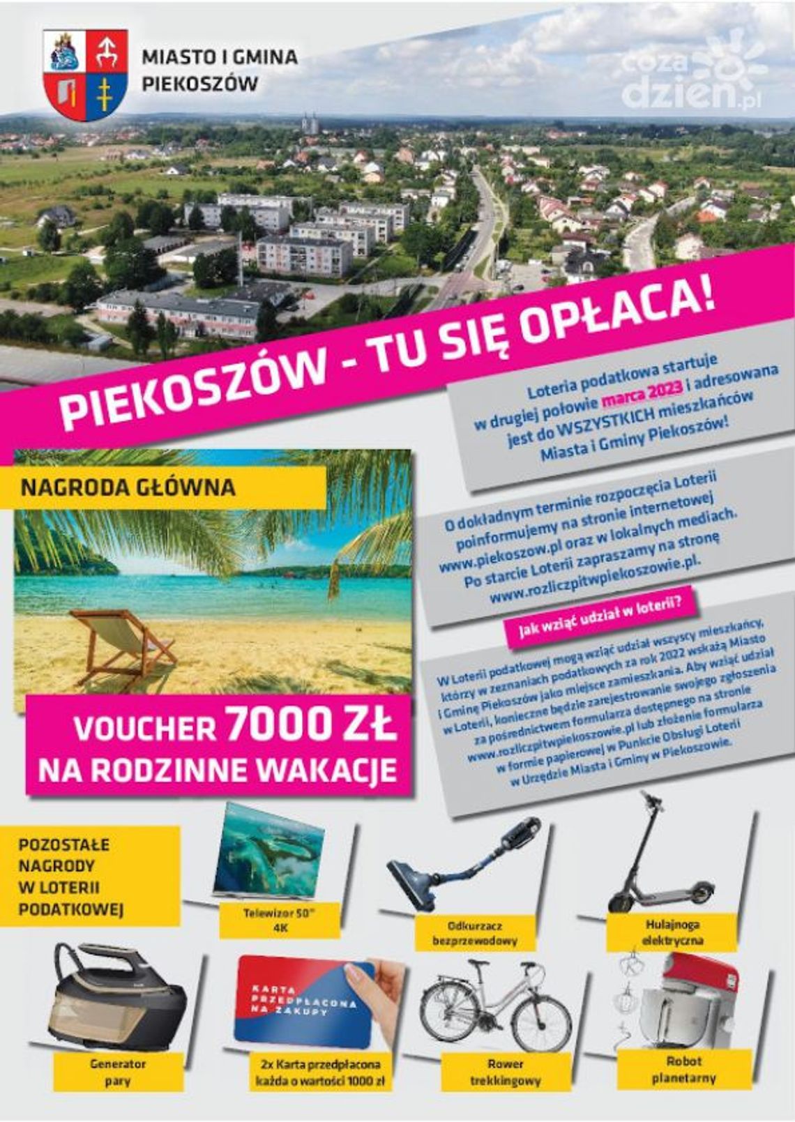 Trwa loteria podatkowa "Piekoszów – tu się opłaca" Trwa loteria podatkowa "Piekoszów – tu się opłaca"