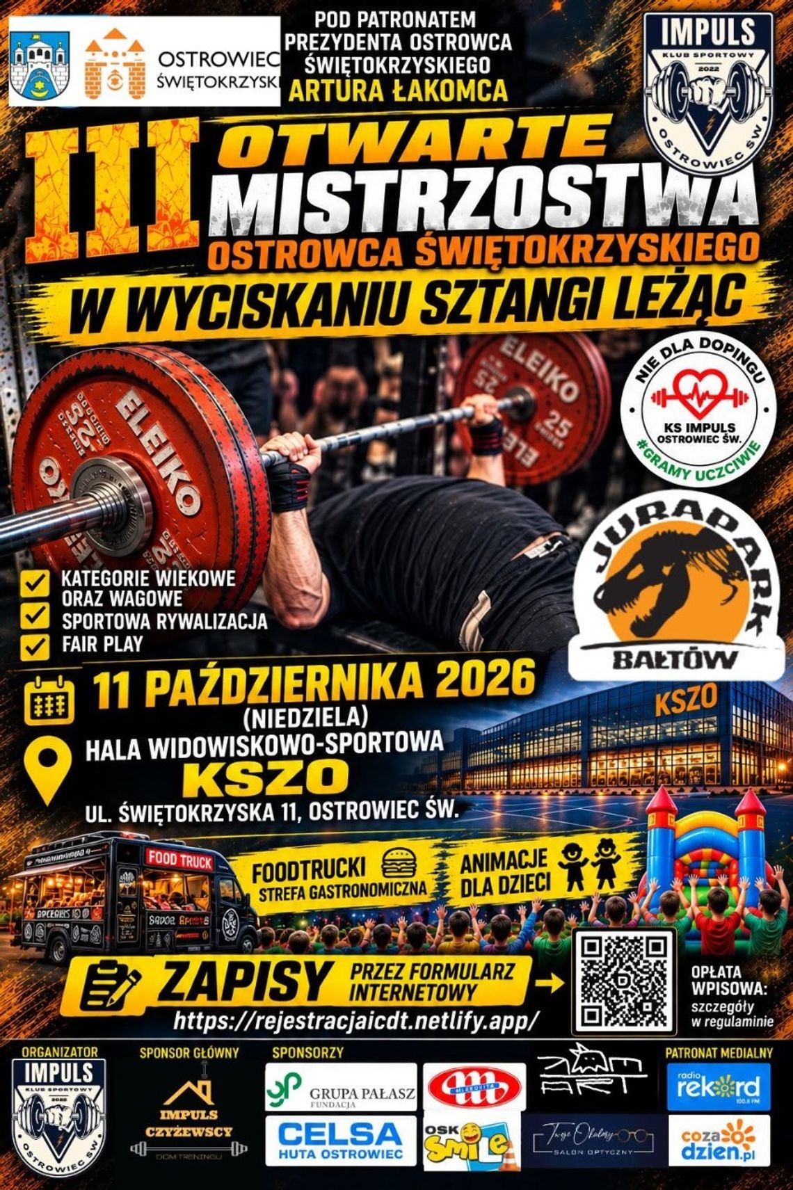 Trwają zapisy do Otwartych Mistrzostw Ostrowca w Wyciskaniu Sztangi Leżąc Trwają zapisy do Otwartych Mistrzostw Ostrowca w Wyciskaniu Sztangi Leżąc
