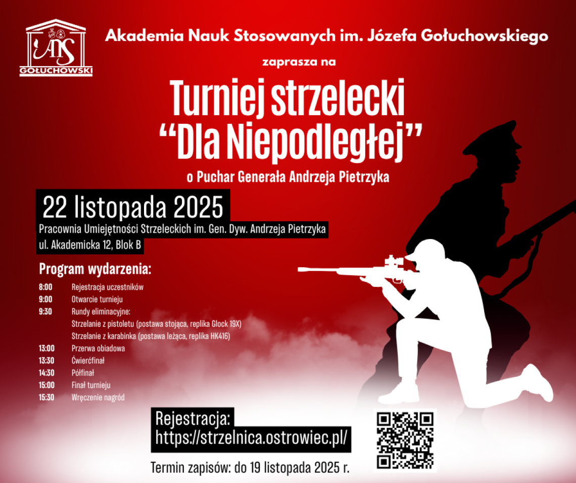 Turniej Strzelecki „Dla Niepodległej” odbędzie się w ostrowieckiej uczelni wyższej