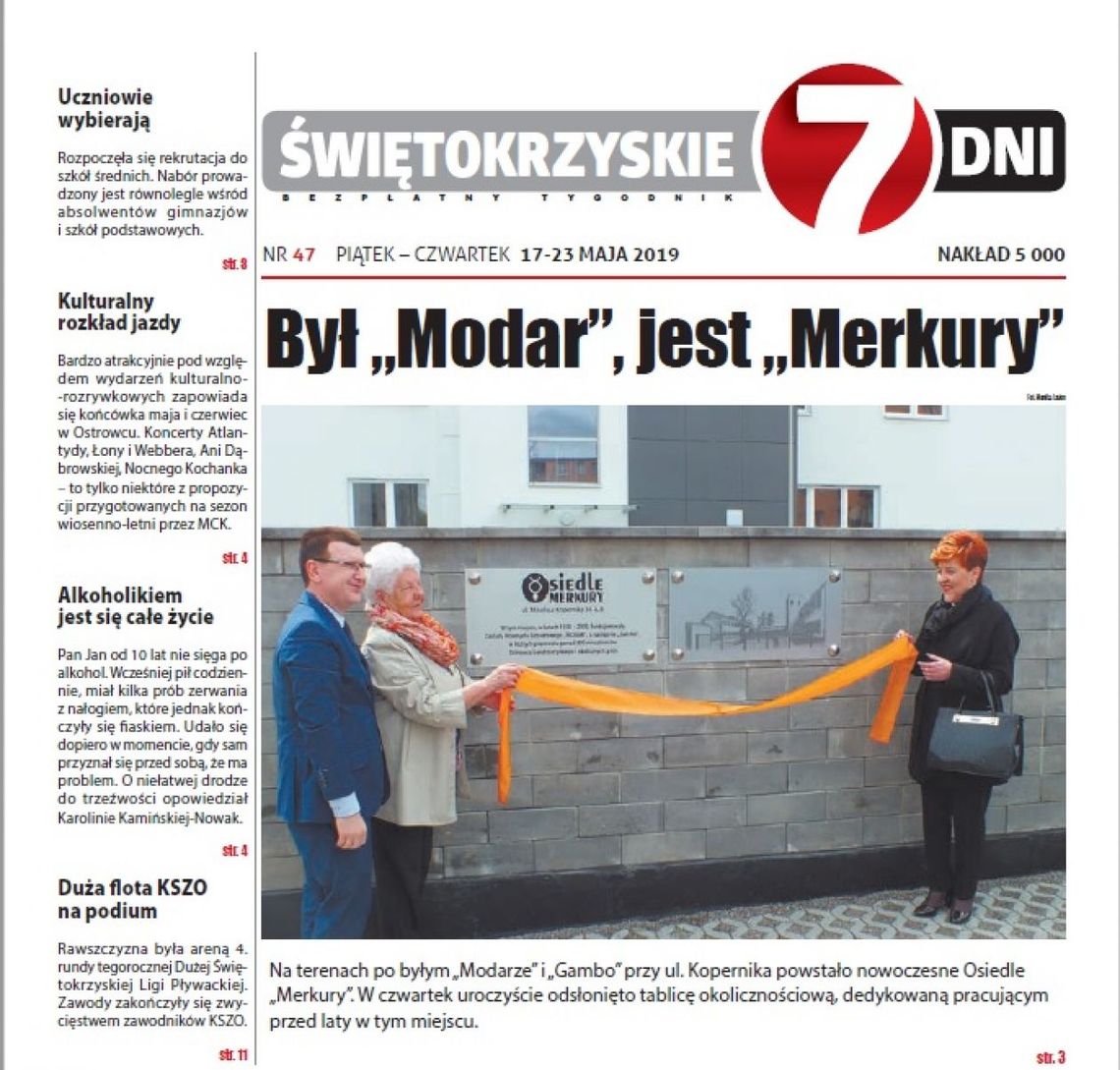 Tygodnik "Świętokrzyskie 7 Dni" nr 47 z 17.05.2019