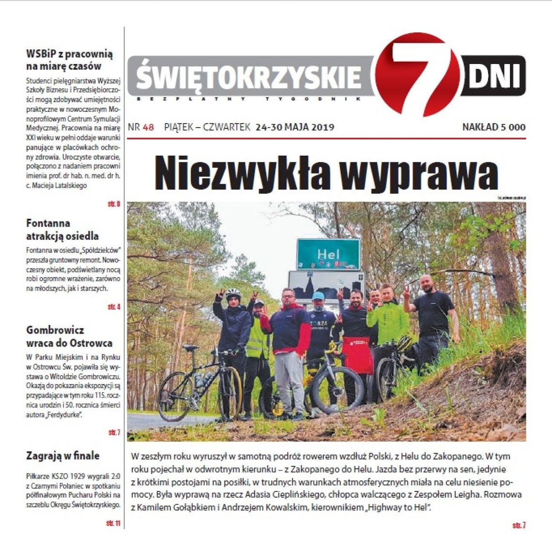 Tygodnik "Świętokrzyskie 7 Dni" nr 48 z 24.05.2019