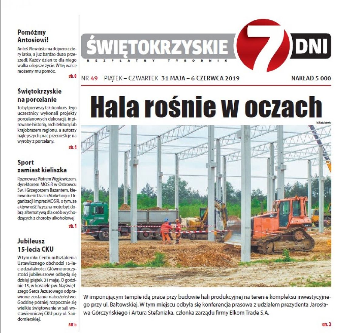Tygodnik "Świętokrzyskie 7 Dni" nr 49 z 31.05.2019