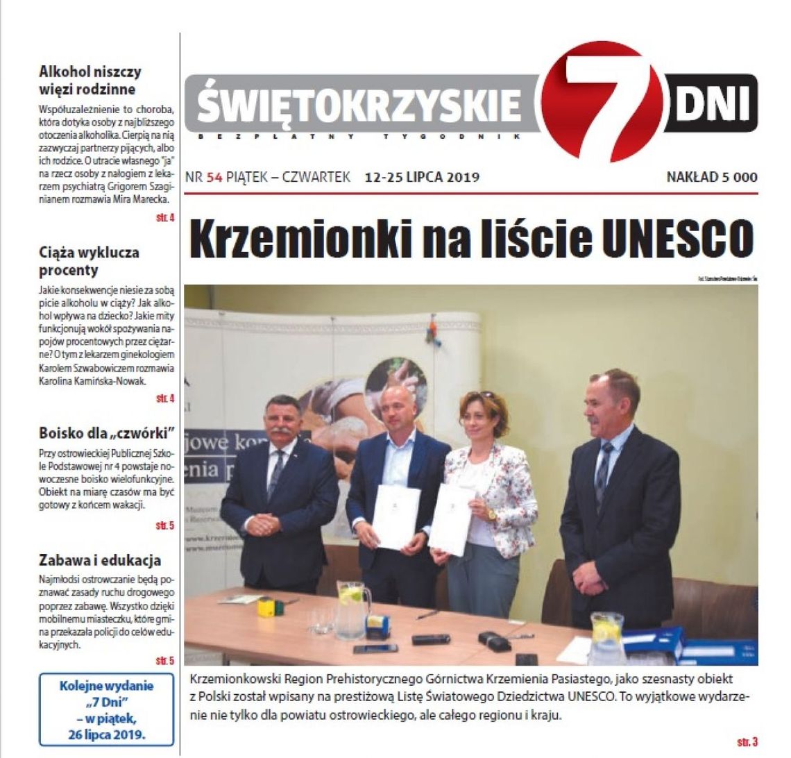 Tygodnik "Świętokrzyskie 7 Dni" nr 54 z 12.07.2019