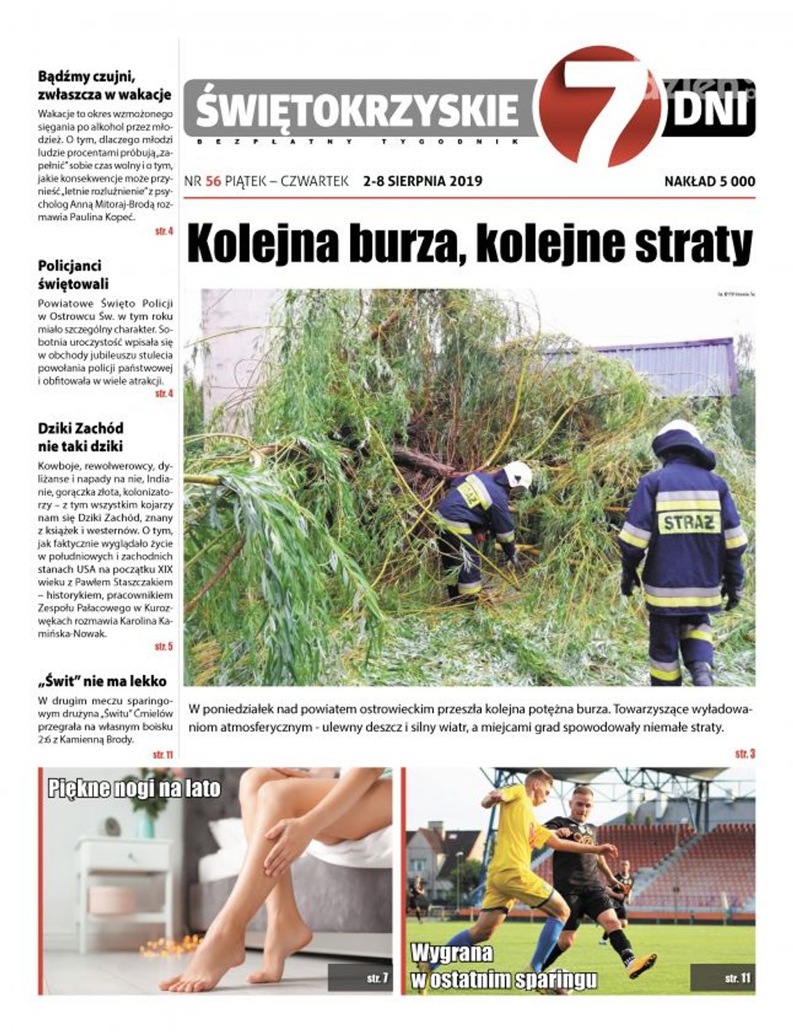 Tygodnik "Świętokrzyskie 7 Dni" nr 56 z 02.08.2019 Tygodnik "Świętokrzyskie 7 Dni" nr 56 z 02.08.2019