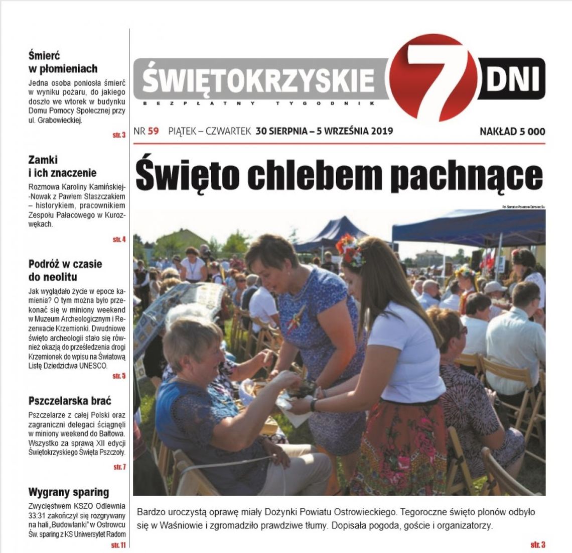 Tygodnik "Świętokrzyskie 7 Dni" nr 59 z 30.08.2019