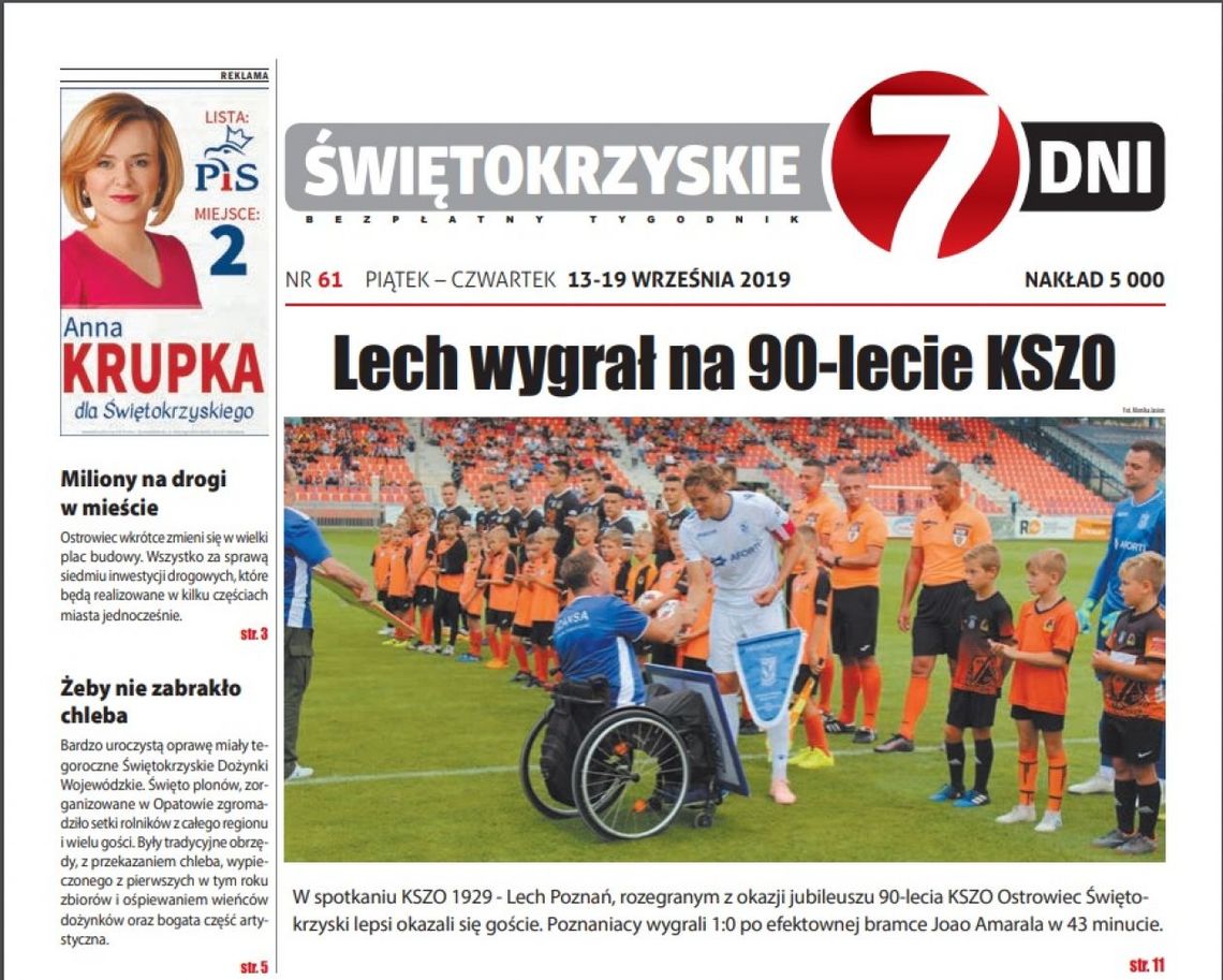 Tygodnik "Świętokrzyskie 7 Dni" nr 61 z 13.09.2019