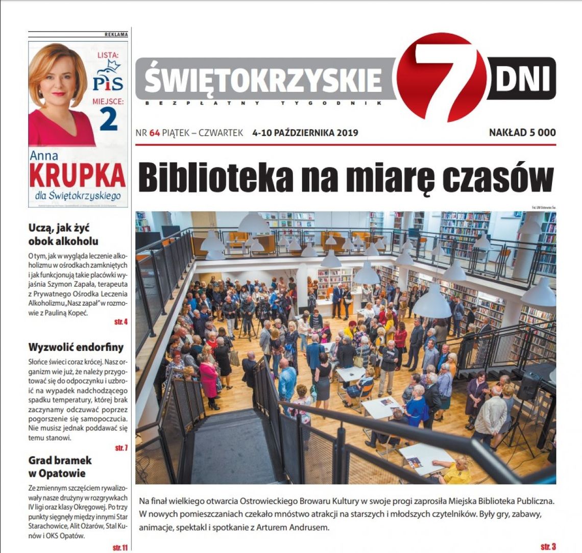 Tygodnik "Świętokrzyskie 7 Dni" nr 64 z 04.10.2019