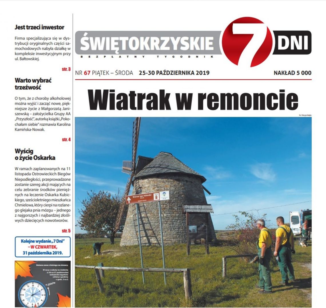 Tygodnik "Świętokrzyskie 7 Dni" nr 67 z 25.10.2019