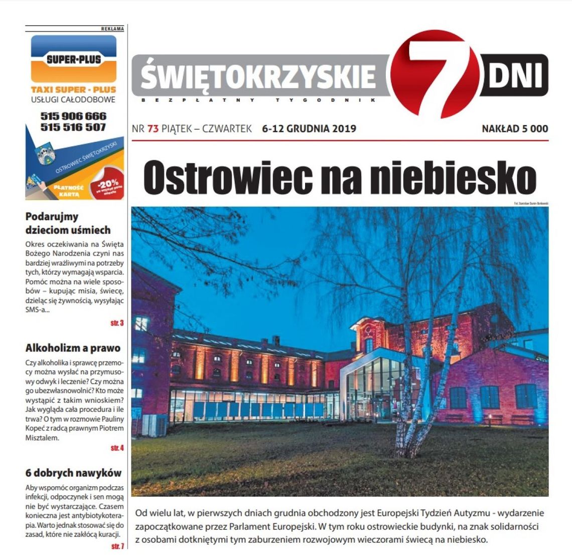 Tygodnik "Świętokrzyskie 7 Dni" nr 73 z 06.12.2019