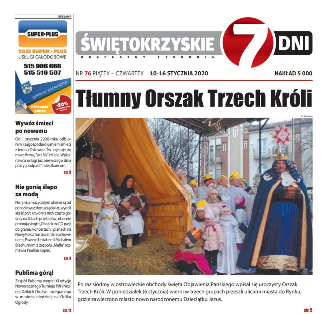 Tygodnik "Świętokrzyskie 7 Dni" nr 76 z 10.01.2020