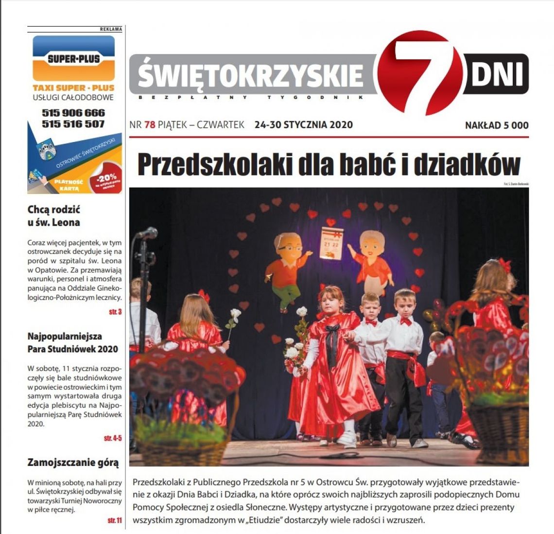 Tygodnik "Świętokrzyskie 7 Dni" nr 78 z 24.01.2020