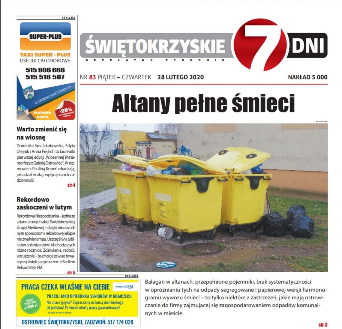 Tygodnik "Świętokrzyskie 7 Dni" nr 83 z 28.02.2020