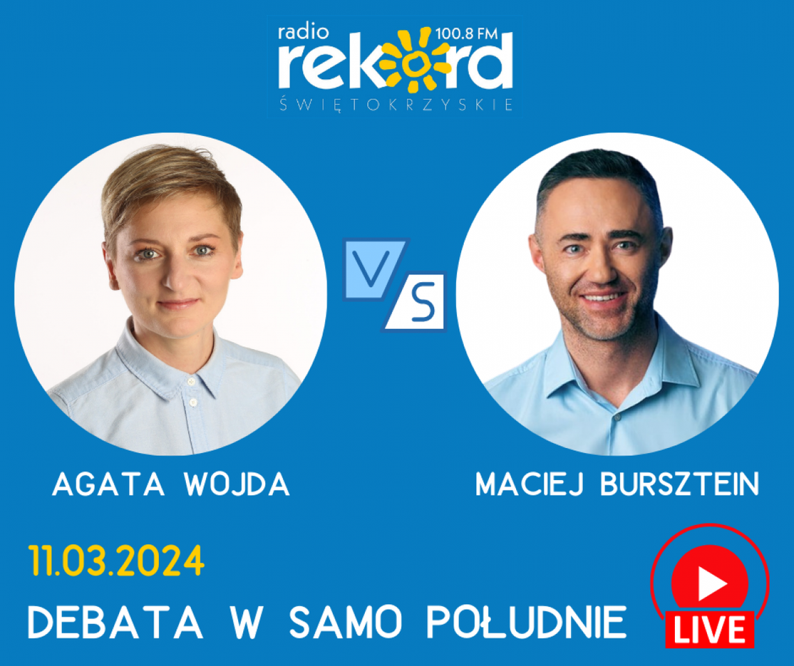 Tylko w Radiu Rekord!
Agata Wojda i Maciej Bursztein w pierwszej debacie publicznej! Tylko w Radiu Rekord!
Agata Wojda i Maciej Bursztein w pierwszej debacie publicznej!