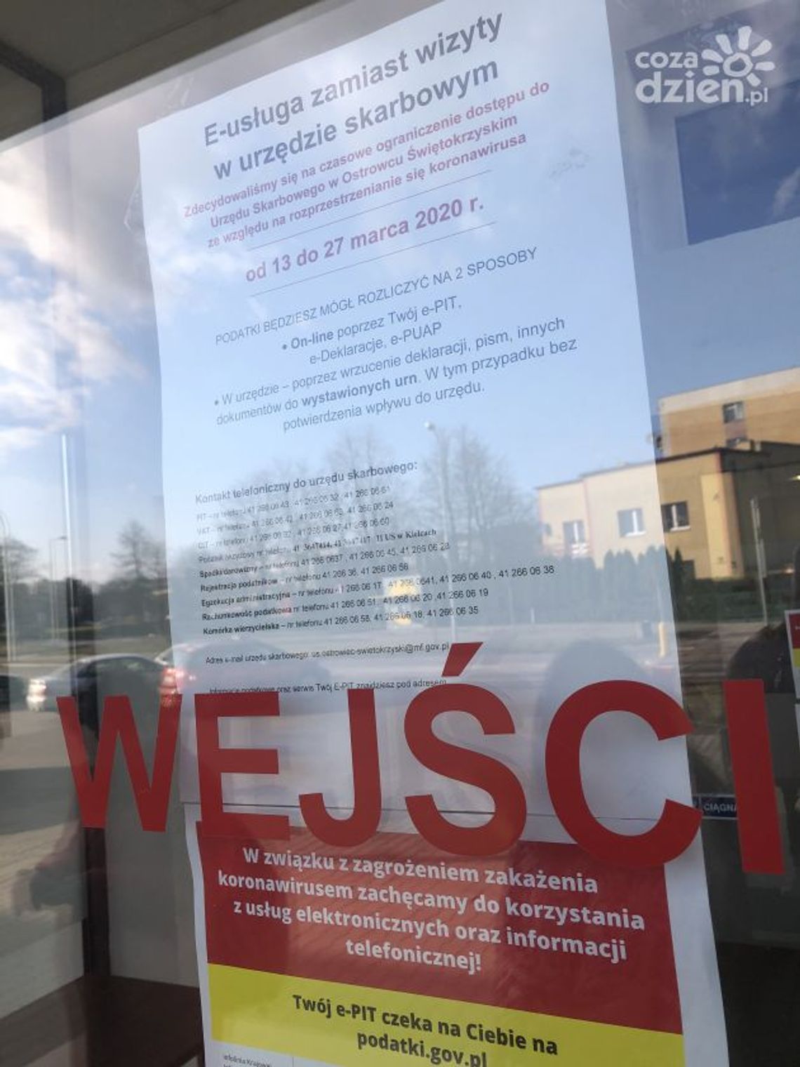 Urząd Skarbowy i Sąd Rejonowy zamknięte