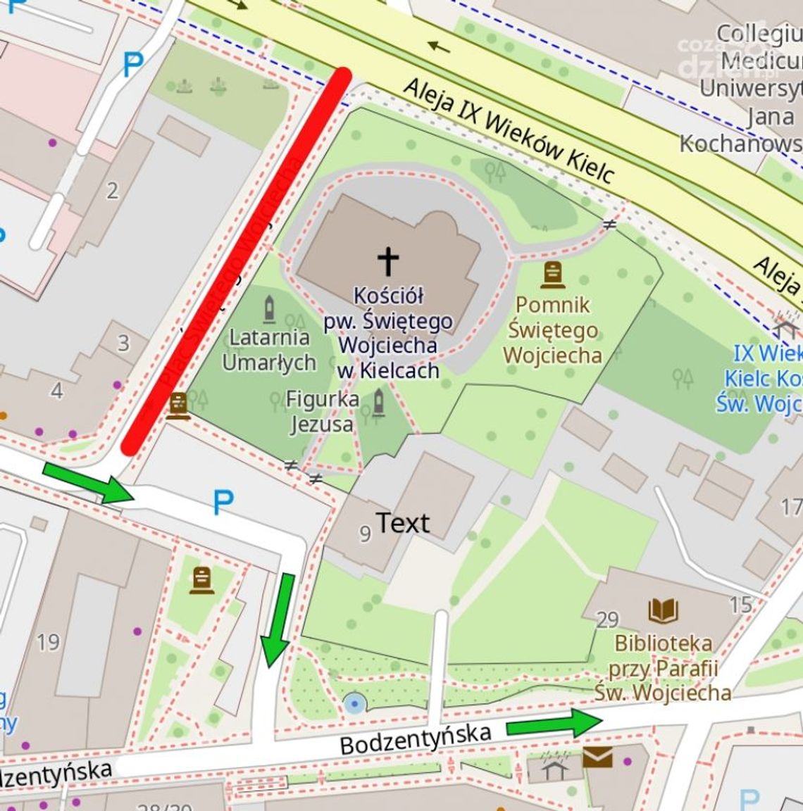 Utrudnienia na placu św. Wojciecha Utrudnienia na placu św. Wojciecha