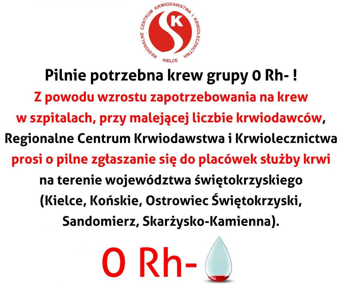 Uwaga! Pilnie potrzebna krew Uwaga! Pilnie potrzebna krew