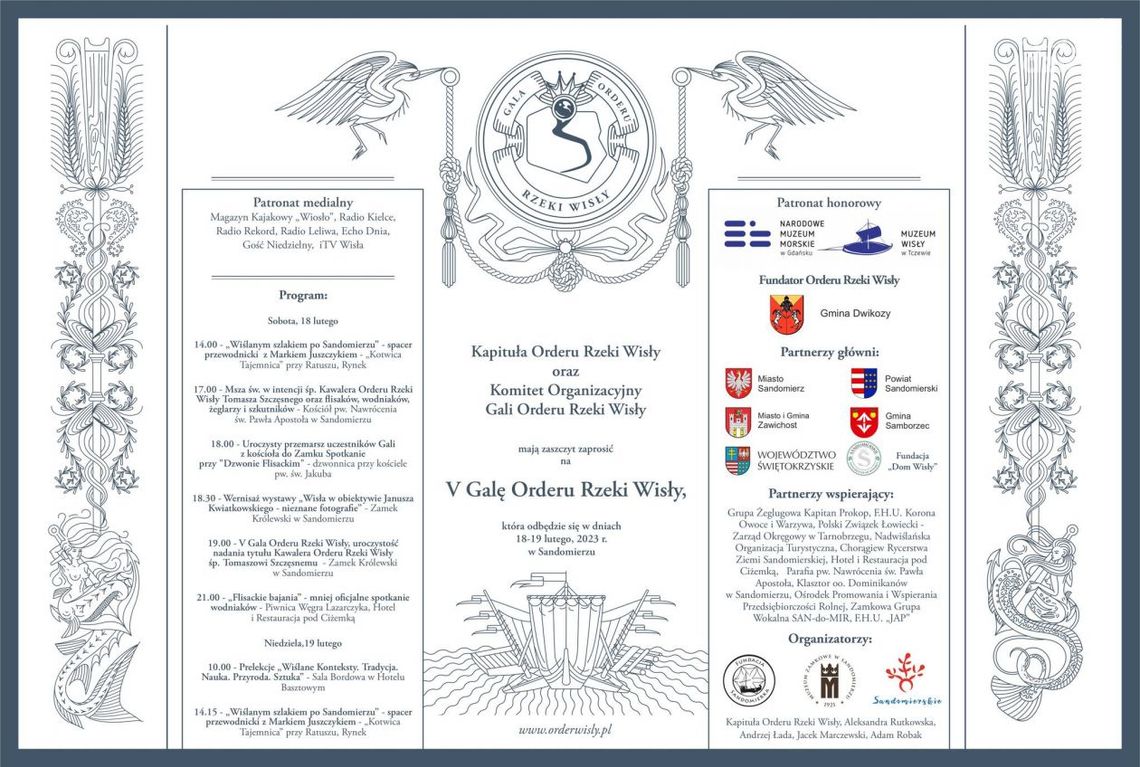 V Gala Orderu Rzeki Wisły już w ten weekend 