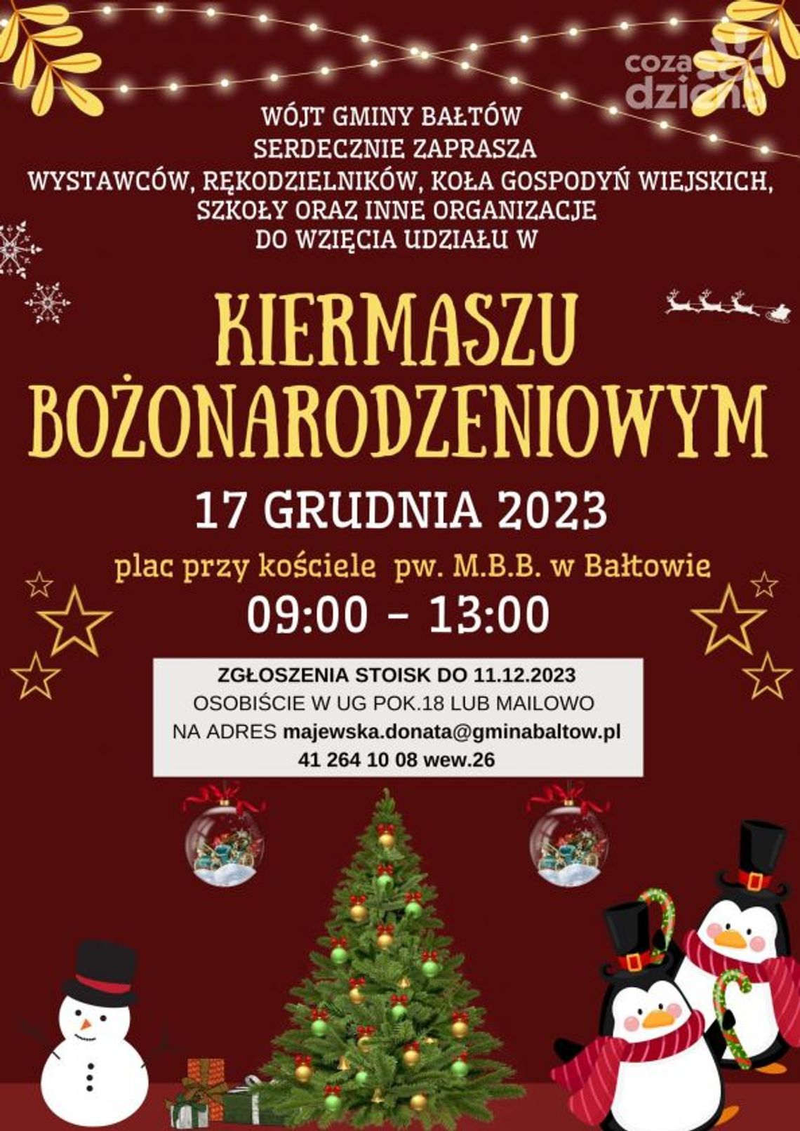 W Bałtowie odbędzie się świąteczny kiermasz W Bałtowie odbędzie się świąteczny kiermasz