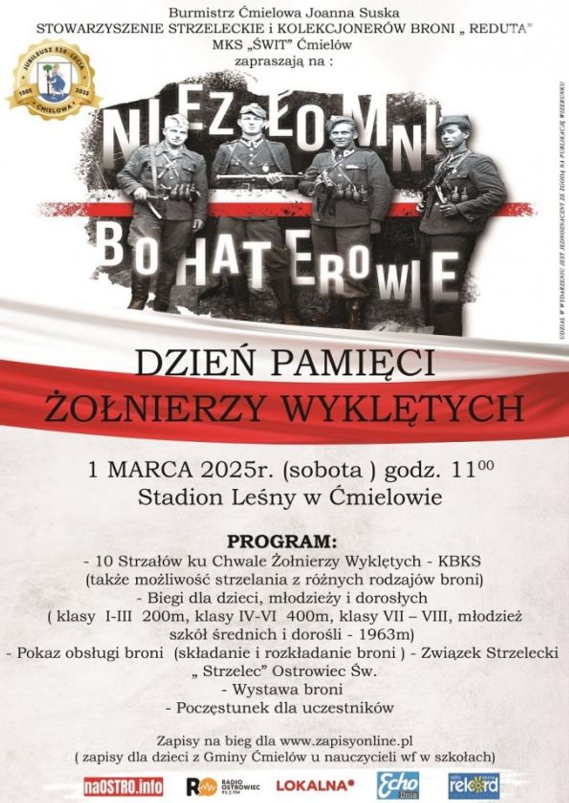 W Ćmielowie na sportowo uczczą Dzień Pamięci Żołnierzy Wyklętych W Ćmielowie na sportowo uczczą Dzień Pamięci Żołnierzy Wyklętych
