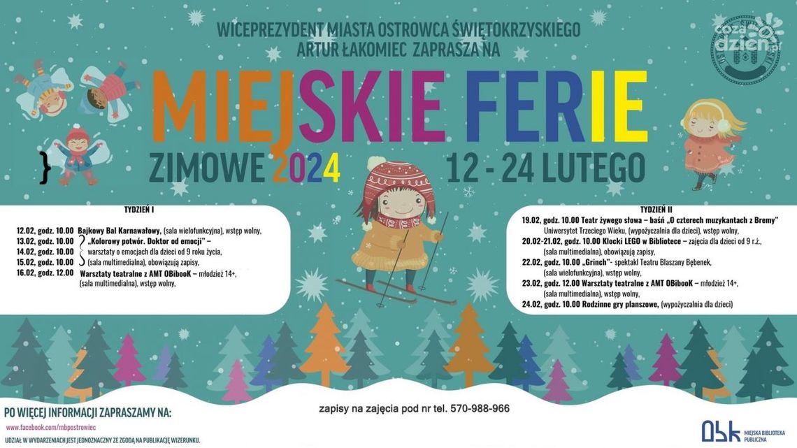 W czasie ferii dzieci nie będą się nudzić
W czasie ferii dzieci nie będą się nudzić